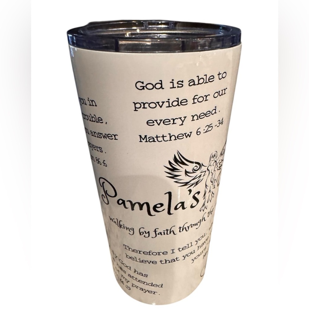 God is able Inspirational White Tumbler handmade